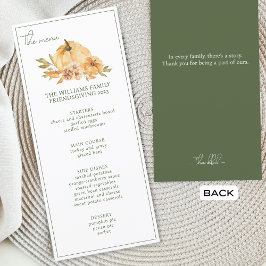 Custom Pumpkin Erntedank Friendsgiving Dinner Menükarte