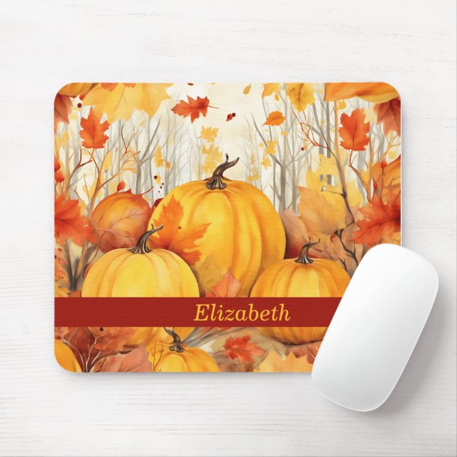 Custom Pumpkin Mapselleaf Herbst Erntedank Mousepad (Mit Mouse)