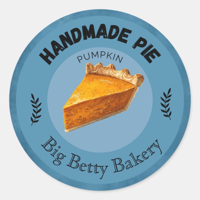 Custom Pumpkin Pie Labels | Personalisierte Bäcker Runder Aufkleber (Vorderseite)