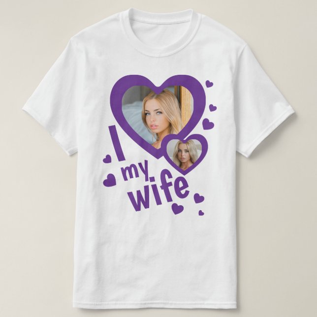 Custom purple I love my Wife mens t shirts (Design vorne)