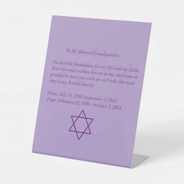 Custom Purple Memorial  Sockelschild (Vorderseite)