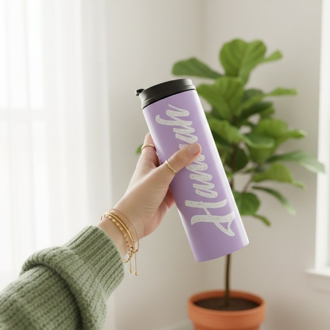 Custom Purple Tumbler Gift for Mom, Grandma & Aunt Thermosbecher (Custom Name Purple Tumbler for Her, Mom, Grandma, Bridesmaids, Best Friends, and Bridal Party)