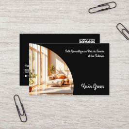 Custom QR Airbnb Vacation Paris Visitenkarte