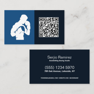 Custom QR Boxing Gym Visitenkarte