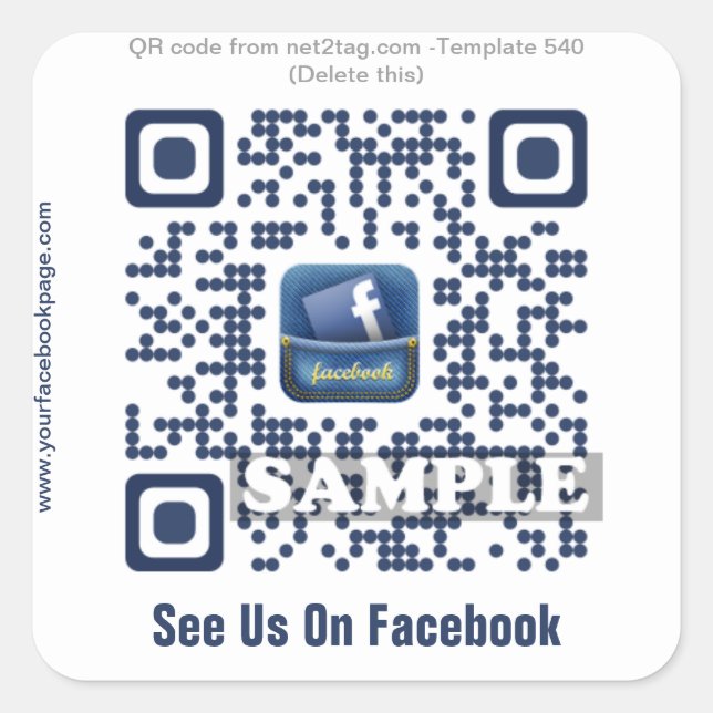 Custom QR Code Aufkleber (QR Code Template #540) (Vorderseite)