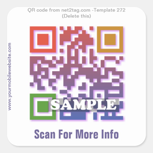 Custom QR Code Aufkleber (QR-Code-Vorlage #272) (Vorderseite)