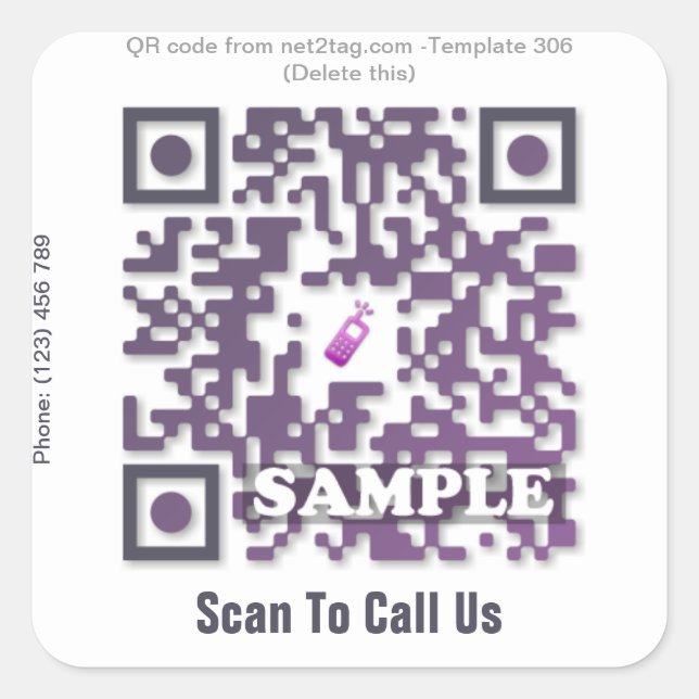 Custom QR Code Aufkleber (QR-Code-Vorlage #306) (Vorderseite)