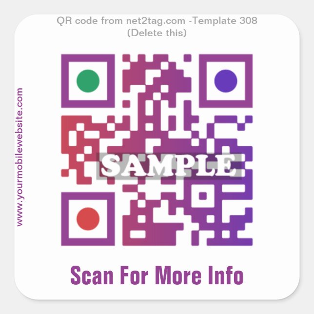 Custom QR Code Aufkleber (QR-Code-Vorlage #308) (Vorderseite)