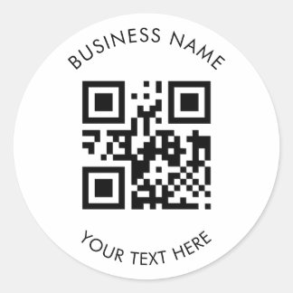 Custom QR Code Business and Text Promotion White Runder Aufkleber