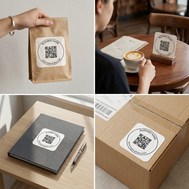 Custom QR Code Business Branding  Quadratischer Aufkleber (Custom QR Code Business Branding Square Sticker)