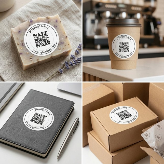 Custom QR Code Business Branding  Runder Aufkleber (Custom QR Code Business Branding Classic Round Sticker)