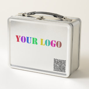 Custom QR Code Company Logo "Metal Lunch Box" Metall Brotdose