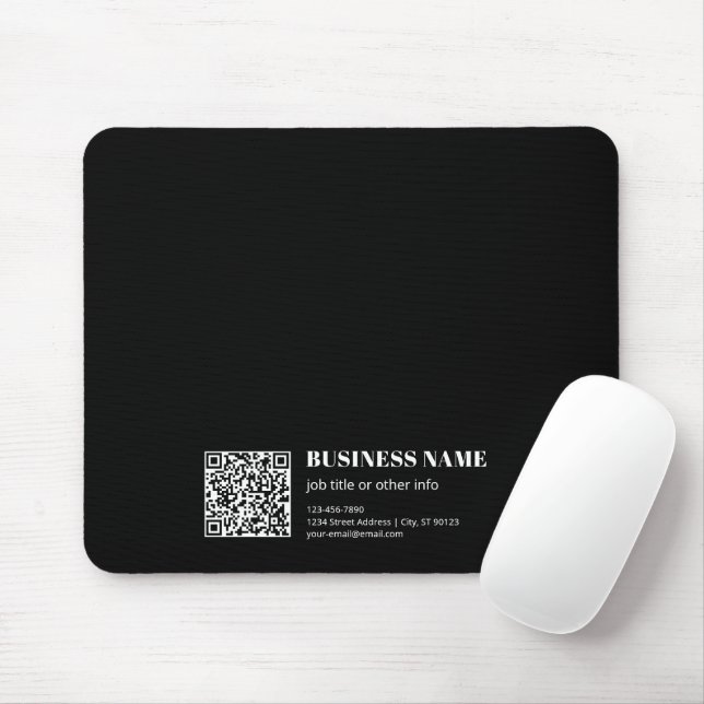 Custom QR code & Editable Retro-Modern Text Mousepad (Mit Mouse)