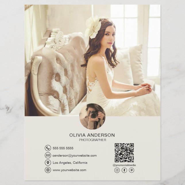 Custom QR Code Foto Social Media Business Flyer (Vorne)