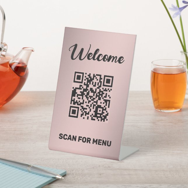 Custom QR Code Golden Sockelschild (In SItu)