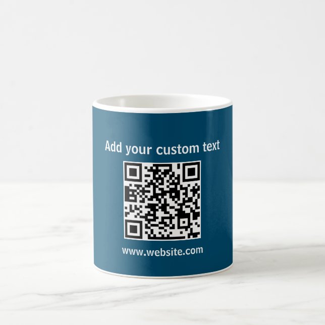 Custom Qr Code grüner minimalistischer Kaffee Kaffeetasse (Mittel)