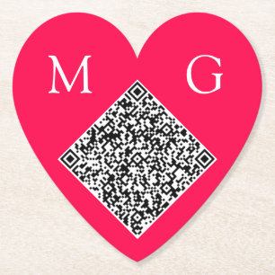 Custom QR Code Letters Wedding Heart Paper Unterse Untersetzer