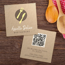 Custom QR Code Logo Küche Business & Restaurant Quadratische Visitenkarte