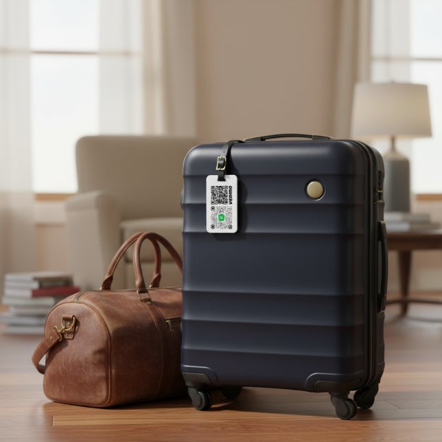 Custom QR Code Lugtag Gepäckanhänger (Custom QR Code Luggage Tag)