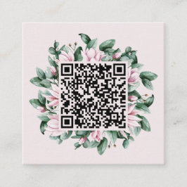 Custom QR Code Magnolia Blume Frame Wedding Begleitkarte