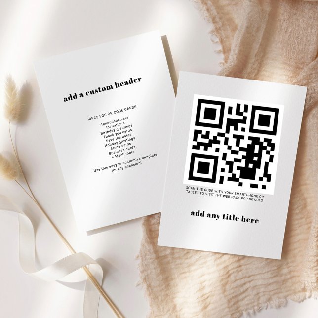 Custom QR Code Moderner Trend Mitteilungskarte (QR Code Business Personal Ideas Note Card)