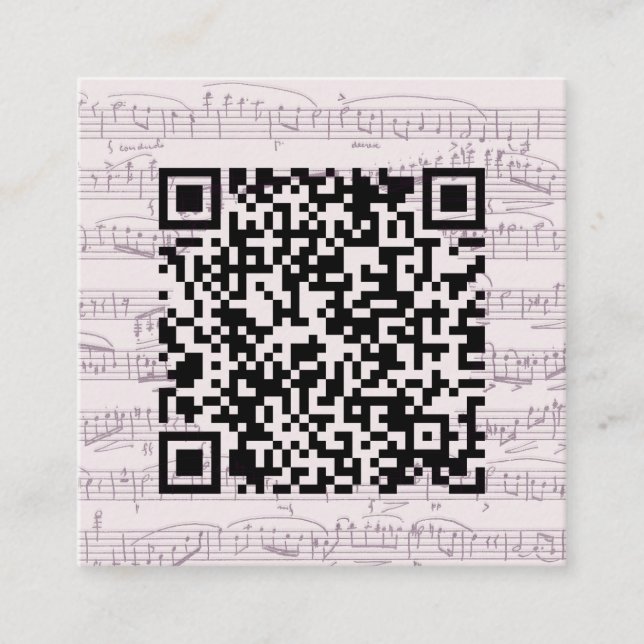 Custom QR Code Musiknoten Frame Wedding Begleitkarte (Vorderseite)