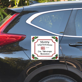 Custom QR Code Restaurant Frohe Weihnachten Aufkleber