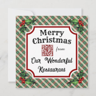 Custom QR Code Restaurant Weihnachten Kariert
