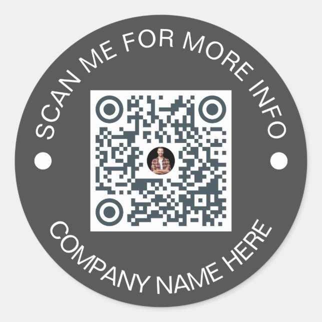 Custom QR Code Round Vinyl Waterproof Business Runder Aufkleber (Vorderseite)