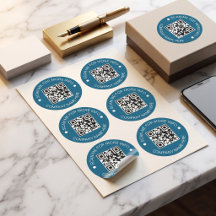 Custom QR Code Round Vinyl Waterproof Business