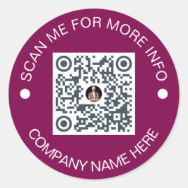 Custom QR Code Round Vinyl Waterproof Business Runder Aufkleber