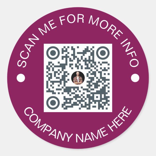 Custom QR Code Round Vinyl Waterproof Business Runder Aufkleber (Vorderseite)