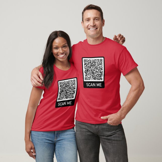 Custom QR Code Scan Info T - Shirt Funny Gift (Unisex)