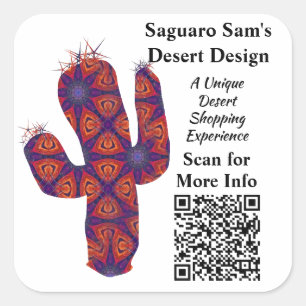 Custom QR Code Small Business Call to Action Promo Quadratischer Aufkleber