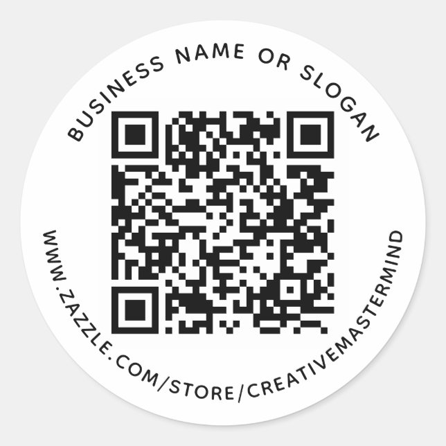 Custom QR Code Small Business Promotion Sticker (Vorderseite)