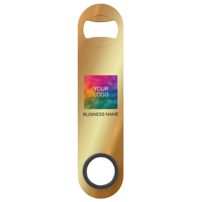 Custom QR Code Upload Company Logo Glamour Gold Speed Flaschenöffner (Vorderseite)