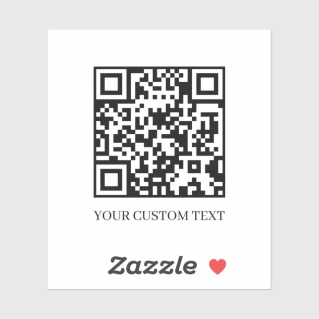 Custom QR Code | Upload Your Own Text Design Aufkleber (Blatt)