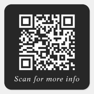Custom QR Code Website Generator Black Quadratischer Aufkleber