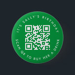 Custom Qr codes Cash App Birthday Button, grün Button<br><div class="desc">Mit unserem Personalisierten QR Code Spende Button Button feiern Sie einen besondere Anlass auf moderne und unterhaltsame Weise! Dieses einzigartige Button verfügt über einen anpassbaren QR-Code, mit dem Sie leicht für Spenden gefragt werden können. Egal, ob es 'Es ist Sallys Geburtstag, ein Scan, um ihr ein Getränk zu kaufen' oder...</div>