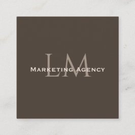 Custom QR Monogram Calling Card Taupe Brown Telefonnummerkarte