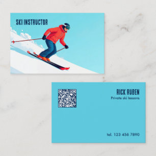 Custom QR Ski Instructor Visitenkarte