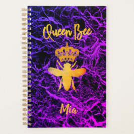 Custom QUEEN BEEN Gold Black Lila Undated Monthly Planer