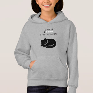 Custom Quote Black Cat I Woke Up Girls Hoodie