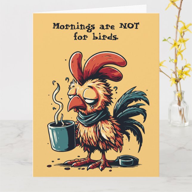 Custom quote Funny Huhn Retro Design Karte (Gelbe Blume)