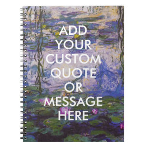 Custom Quote Monet Water Lilies Notizblock
