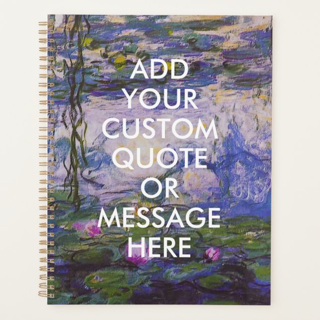 Custom Quote Monet Water Lilies Planer (Vorderseite)