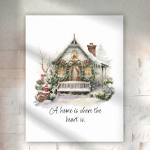 Custom Quote Nordic Winter Scene Happy Holidays