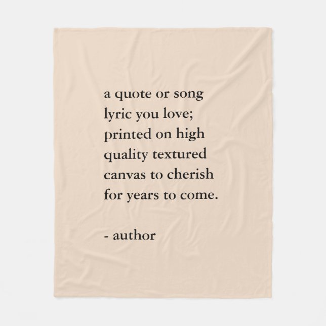 Custom Quote Print  Fleecedecke (Vorderseite)