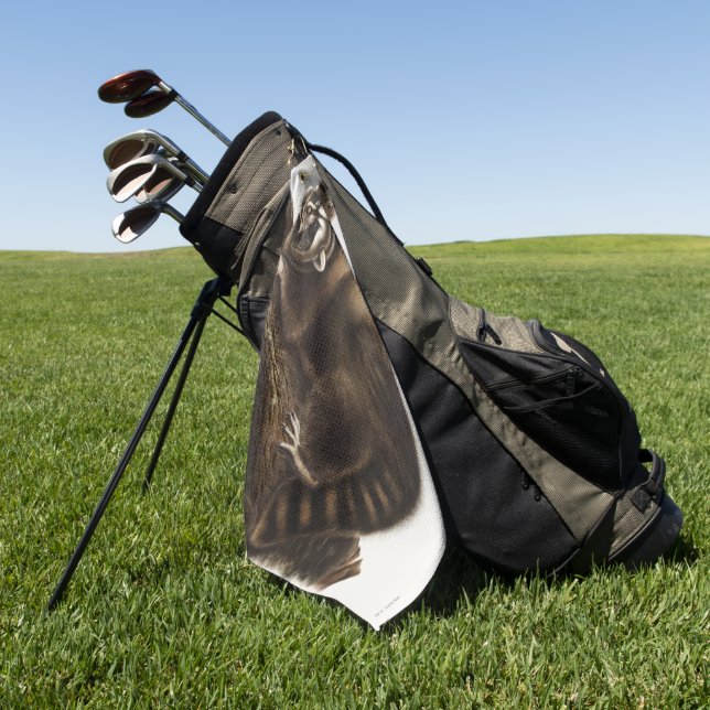 Custom Raccoon Camping Geber Kids Room Deko Golfhandtuch (Gras)