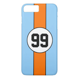 Custom Racing Blue und Orange iPhone 7 Plus Gehäus iPhone 8 Plus/7 Plus Hülle